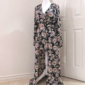 Altar’d State Floral High Low Maxi Romper